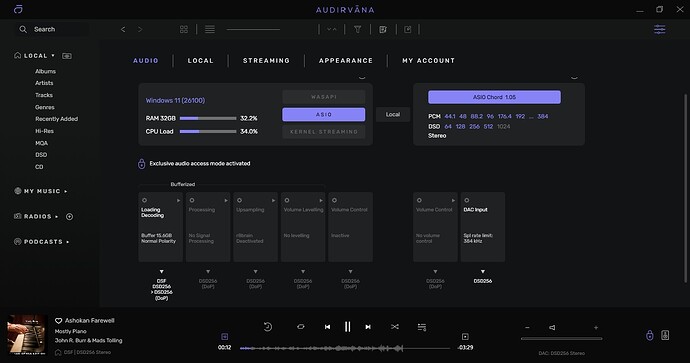 Audirvana with ASIO - Max sample rate available is 384kHz