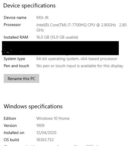 Windows config 13042020