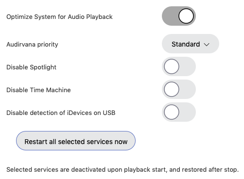 audirvana system optimizer needs to install error