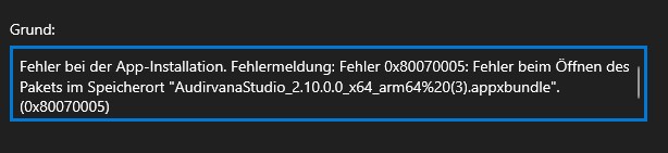 error audirvana